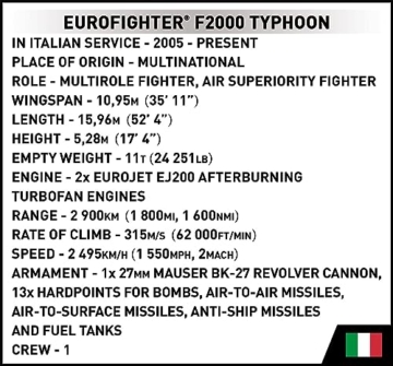 COBI 5849 Eurofighter F2000 Typhoon Details