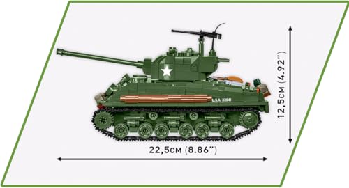 COBI 3118 Sherman M4A2E8 (76)W – Der legendäre „Easy Eight“ als Klemmbausteinmodell Maße