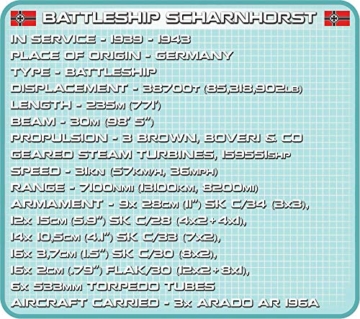 COBI 4818 Schlachtschiff Scharnhorst daten