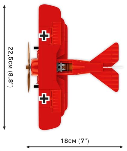 COBI Fokker Dr. I „Red Baron“ (Set 2996) Spannweite