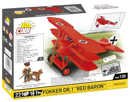 COBI Fokker Dr. I „Red Baron“ (Set 2996) Box Rückseite
