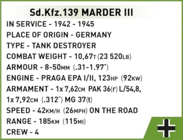 COBI Historische Sammlung WWII Sd.Kfz 139 Marder III Jagdpanzer - 10