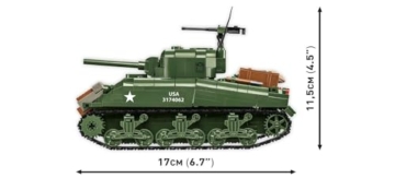 COBI M4A1 Sherman – Amerikanischer Panzer des 2. Weltkrieg (COBI-3126) Maße