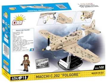 COBI Macchi MC.202 Folgore, 10.4 inches, Neutrale Farben (Grau, Braun, Grün), Dunkelgrün - 10