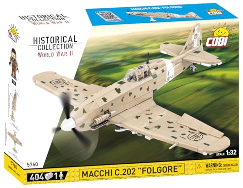COBI Macchi MC.202 Folgore, 10.4 inches, Neutrale Farben (Grau, Braun, Grün), Dunkelgrün - 1