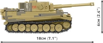 COBI Panzer VI Tiger I Nr. 131 im Maßstab 1:48 (COBI-2734) Länge und Höhe