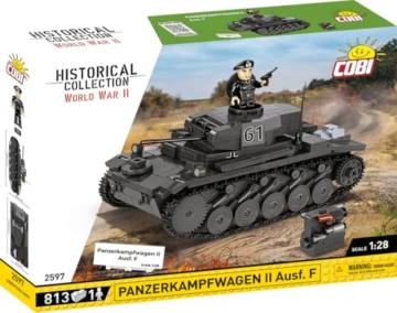 COBI Panzerkampfwagen II Ausf. F – Deutscher leichter Panzer im Maßstab 1:28 (COBI-2597) Box