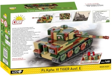 COBI Panzerkampfwagen VI Tiger Ausf. E „Nr. 114 / Bretagne“ – 2-in-1-Sammlerset im Maßstab 1:48 (COBI-2735) Box Rückseite