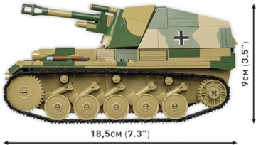 COBI Sd.Kfz. 124 WESPE Executive, Grün, Braun, Schwarz, 3.5 inch x 7.3 inch - 3