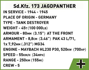 COBI 2574 Sd.Kfz.173 Jagdpanther Details