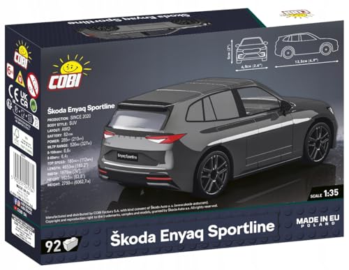 COBI Skoda Enyaq Sportline, 12.5cm x 6.5cm x 5cm, Grau - 3