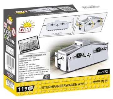 COBI Sturmpanzerwagen A7V (1:72) 3094 Box Rückseite