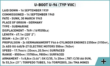 COBI 4847 U-Boot U - 96 (Typ VIIC) Details
