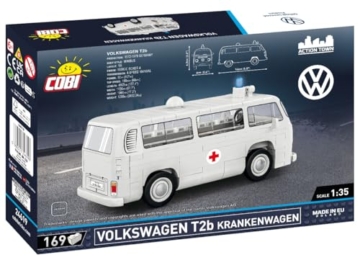 COBI Volkswagen T2b Krankenwagen, 14 cm X 6.5 cm X 6 cm, Weiss/Opulenter Garten - 2