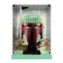 cooldac Acryl Vitrine Box für LEGO Ideas The Boba Fett Helm 75277 Bausteine Modell Set, Staubdicht Transparent Clear Display Box Vitrine (Das Modell NICHT enthalten) - 1