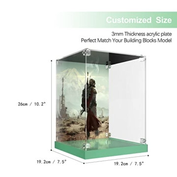 cooldac Acryl Vitrine Box für LEGO Ideas The Boba Fett Helm 75277 Bausteine Modell Set, Staubdicht Transparent Clear Display Box Vitrine (Das Modell NICHT enthalten) - 6