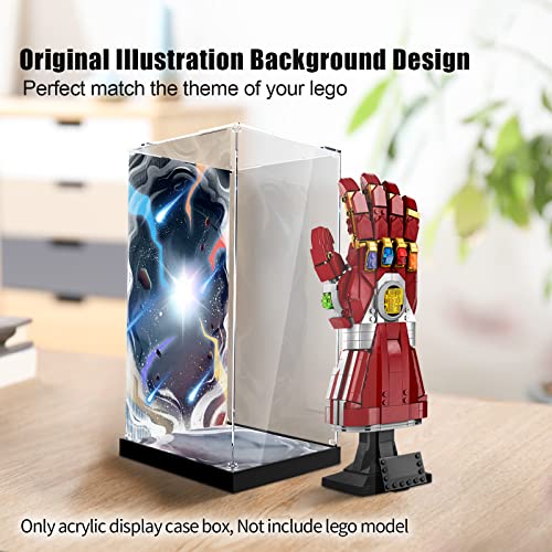 cooldac Acryl Vitrine Box für LEGO Marvel 76223 Iron Man Nano Gauntlet, Staubdicht Transparent Clear Display Box Vitrine (Nur Box, kein LEGO-Modell, (V009602) - 3