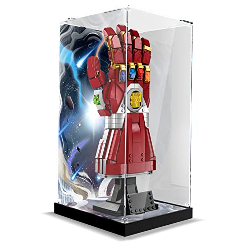 cooldac Acryl Vitrine Box für LEGO Marvel 76223 Iron Man Nano Gauntlet, Staubdicht Transparent Clear Display Box Vitrine (Nur Box, kein LEGO-Modell, (V009602) - 1
