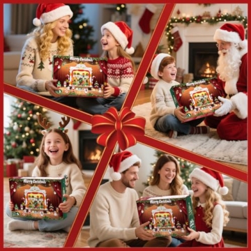 CUBIMANA 2025 Weihnachtliches Theater Bausteine mit Licht – 1690 Teile 3,6 mm Mini Spielzeug mit 4 festlichen Spielzeugsoldaten & 8 Minifiguren, Baum & Zug für Erwachsene - 8