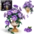 CUBIMANA Blumen-Bauset mit Vase - 2-in-1 Prunkwinden-Bonsai-Bausteine, Pflanzenarrangement, Vintage-Wandblumentöpfe, Heimdekoration, Geschenk zum Valentinstag, Erwachsene ab 12 Jahren (1136 Teile) - 1