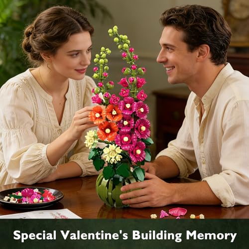 Cubimana Stockrose in Vase SC8839 Geschenk für Frauen