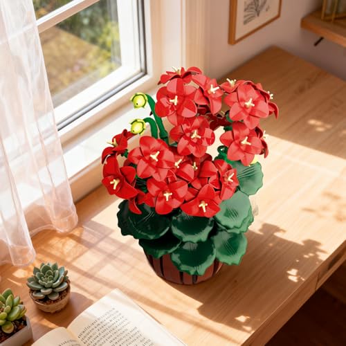 CUBIMANA Geranien-Bausatz SC8809 – Blütenpracht Moc