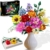 CUBIMANA Blumenstrauß-Bausatz – 1000 Teiles Blumenstrauß-Set, Botanische Geschenk zum Valentinstag für Sie und Ihn, 15 Künstliche Blumen Bausteine Heimdekoration für Erwachsene 6+ Mädchen Geburtstag - 1