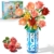 CUBIMANA Blumenstrauß-Bausatz mit Vase und LED-Licht, 747pcs Mini-Rosen-Blumen-Bausteinspielzeug, Geschenke zum Valentinstag für Sie und Ihn, DIY-Kunstblumen-Dekoration für Zuhause und das Büro - 1