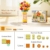 CUBIMANA Blumenstrauß-Bausatz mit Vase und LED-Licht, Gelbe, Orange und Rote Rosen, 3,6 mm, Mini-Botanik-Bauspielzeug, Geschenke für Freunde, künstliche Blumen für Büro, Heimdekoration und Ausstellung - 5