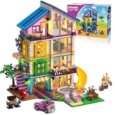 CUBIMANA Friends Mädchen Haus Bauspielzeug mit LED Licht - Freunde Villa Bausteine mit Rutsche und Auto, 1317PCS Häuser Baukasten Weihnachten Geburtstags Geschenk für Mädchen Jungen Kinder ab 6+ Jahre - 1