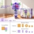 CUBIMANA Lila Rosen Blumen-Bauset mit Vase und LED-Licht, 17 Mini-Blumenstrauß-Bausteine, künstliche Blumen für Zuhause und Büro, Geschenk für Erwachsene, Frauen und Mädchen ab 12 Jahren - 4
