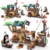 CUBIMANA Piraten Wharf Bauspielzeug mit Licht Piratenschiff - 3 Modi Piratenhafen Baustein 781 Stück Mittelalterliches Piratenhaus Klemmbausteine Bausteinset, Geschenk Set für Kinder Jungen 6+ - 1