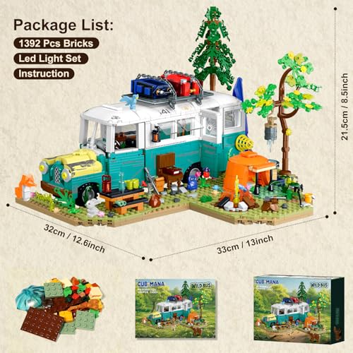 CUBIMANA Wildnis-Bus-Bauset mit Licht Set 9929 Maße