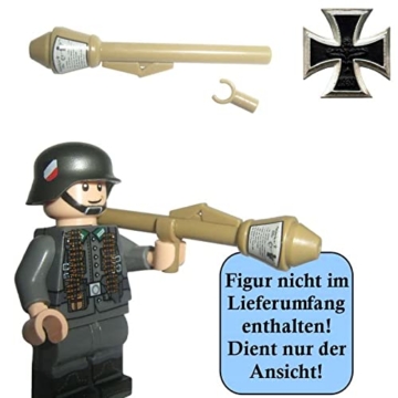 Custom Brick Design - WW2 Serie - 4er Set Panzerfaust 60 AUSF. V.1 DR | Custom Zubehör Soldaten Waffen für Lego Figuren