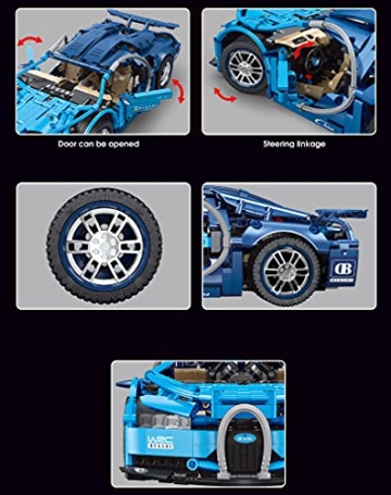DioMate TAIGAOLE T2006 1:14 Baukasten Sportwagen, 1258PCS Sportwagen Modellbausatz der Technologieserie, kompatibel mit Lego Technologie - 4