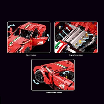 DioMate TAIGAOLE T5001 1:10 Baukasten Sportwagen, 1782PCS Technologie Serie Sportwagen Modellbausatz, kompatibel mit Lego Technologie - 5