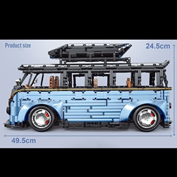 DOYAY Technik Bus Technik Camping Bus, TGL-T5022 Technik T2 Bus mit Motoren Modell, Technik Ferngesteuert Bus Klemmbausteine Modellbau Kompatibel mit Lego Technik