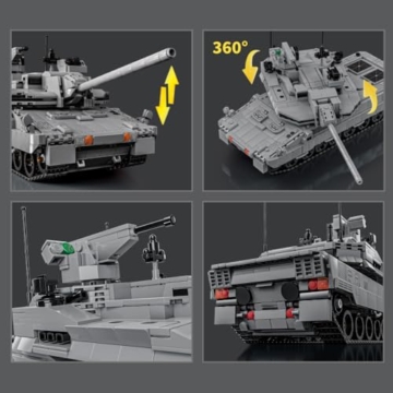 DUANT 39038 Haupt-Schlacht-Tank-Bausteine Set, 2252 PCS Kreatives Schweres Tank Modulares Ziegel Modell, Pädagogische Geschenke für Militär Enthusiasten und Erwachsene - 5