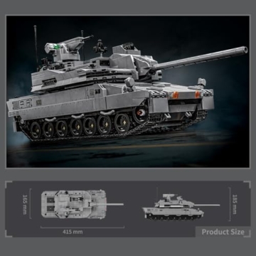 DUANT 39038 Haupt-Schlacht-Tank-Bausteine Set, 2252 PCS Kreatives Schweres Tank Modulares Ziegel Modell, Pädagogische Geschenke für Militär Enthusiasten und Erwachsene - 6