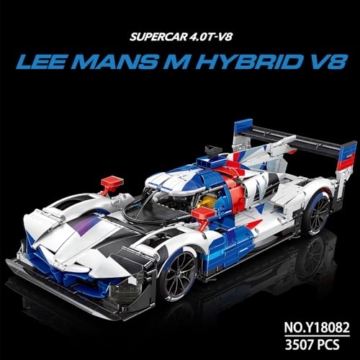 DUANT 39044 HYBRID V8 Rennwagen Baublock Set, 1: 8 Skala Supercar Bauspielzeug, 3507 Stück Technik Rennwagen Block Modelle, MOC Erwachsene Sportwagen Modelle Sammlung Geschenke - 2