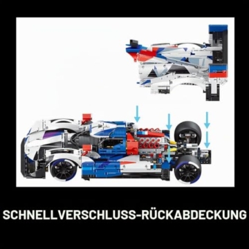 DUANT 39044 HYBRID V8 Rennwagen Baublock Set, 1: 8 Skala Supercar Bauspielzeug, 3507 Stück Technik Rennwagen Block Modelle, MOC Erwachsene Sportwagen Modelle Sammlung Geschenke - 3