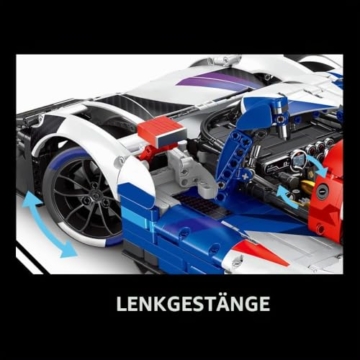 DUANT 39044 HYBRID V8 Rennwagen Baublock Set, 1: 8 Skala Supercar Bauspielzeug, 3507 Stück Technik Rennwagen Block Modelle, MOC Erwachsene Sportwagen Modelle Sammlung Geschenke - 5
