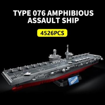 DUANT 39045 Typ 076 Amphibische Assault Ship Bausteine Set, 4526 Teile der Militärserie 1:300 Skala Schlachtschiff Modell Bausteine Set, Erwachsene Sammelspielzeug Geschenk Schlachtschiff Modell - 2