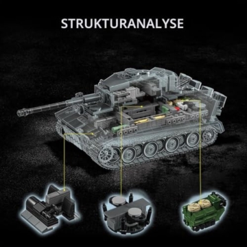 DUANT 39062 Tiger Tank No.1322 Bausteinsatz, 1622 Stück Militär 1:28 Maßstab Panzer Modell Spielzeug, Raumdekoration oder Sammlung (97015) - 4