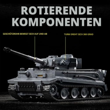 DUANT 39062 Tiger Tank No.1322 Bausteinsatz, 1622 Stück Militär 1:28 Maßstab Panzer Modell Spielzeug, Raumdekoration oder Sammlung (97015) - 7