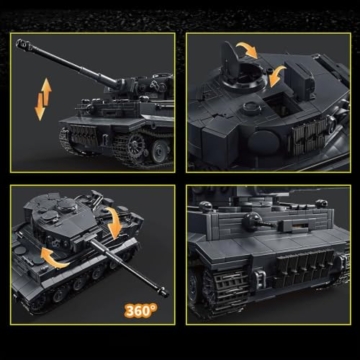 DUANT 39062 Tiger Tank No.1322 Bausteinsatz, 1622 Stück Militär 1:28 Maßstab Panzer Modell Spielzeug, Raumdekoration oder Sammlung (97015) - 8