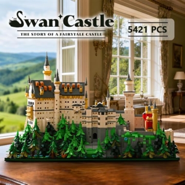 DUANT 39072 Schwanenschloss Baustein Set, 5421 Stück Schloss Baumodell Baustein Kit, Erwachsene Kreativ Enthusiast Modell Geschenke und Einzigartige Sammlerstücke - 2