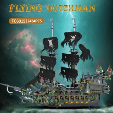 DUANT 39107 The Flying Dutchman Piratenschiff Bauspielzeug，2434PCS Klemmbausteine Großes Segelschiff Modell, Sammler-Modell für Erwachsene & Jugendliche - 2