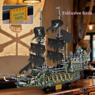 DUANT 39107 The Flying Dutchman Piratenschiff Bauspielzeug，2434PCS Klemmbausteine Großes Segelschiff Modell, Sammler-Modell für Erwachsene & Jugendliche - 8