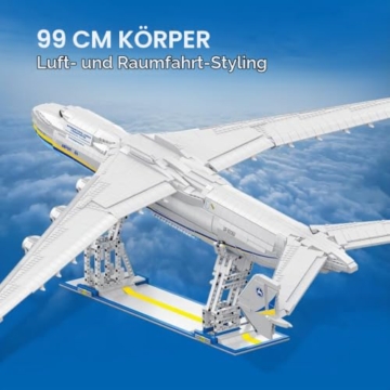 DUANT 39127 Technik 1:84 Antonov An-225 Mriya Klemmbausteine Bausatz, 5350 Teile groß Militär Transportflugzeug Flugzeugmodell für Sammler, Flugzeug Set für Erwachsene - 6